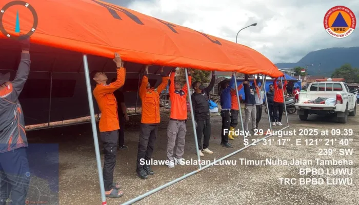 BPBD Kabupaten Luwu Kirim Bantuan Tenda dan Logistik ke Sorowako