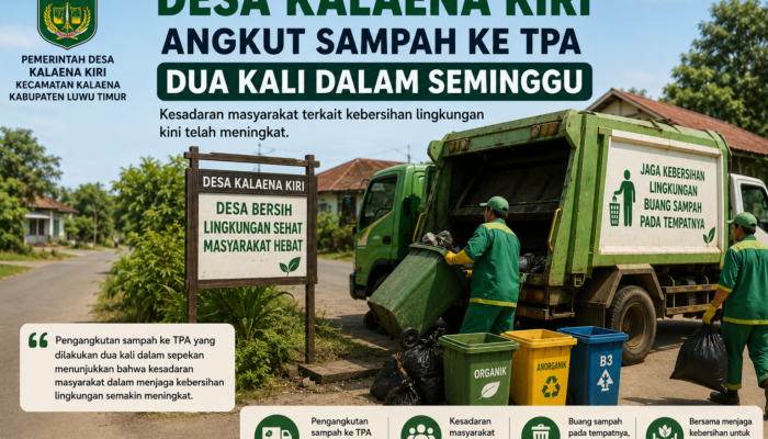 Kesadaran Masyarakat Meningkat, Desa Kalaena Kiri Angkut Sampah ke TPA Dua Kali Sepekan