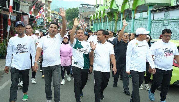 Jalan Santai Anti Mager HUT Toraja Utara: Gubernur dan Bupati Ibas Bersama Warga