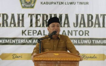 Sertijab Kemenag Lutim, Bupati Irwan Tekankan Sinergi