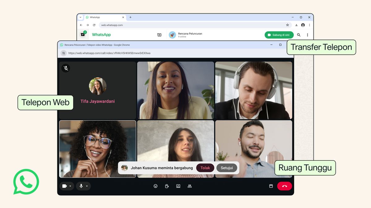 whatsapp web telepon video call