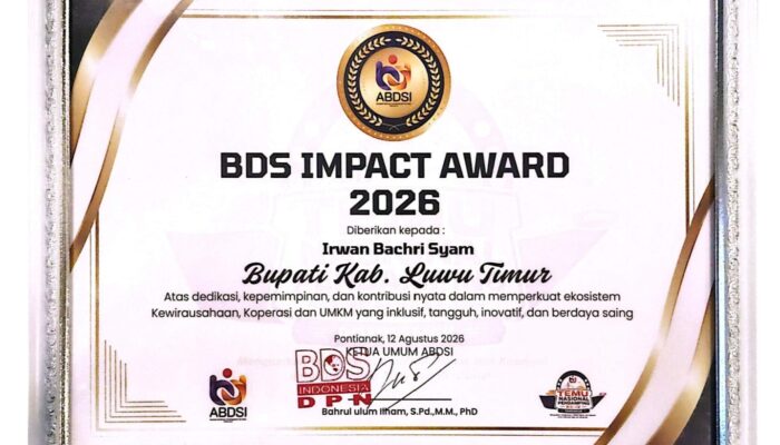 Program PANDU JUARA Antarkan Bupati Luwu Timur Raih BDS Impact Award 2026