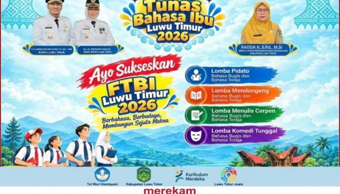 Lestarikan Bahasa Ibu dari Sekolah: Disdikbud Lutim Gelar Festival Tunas Bahasa Ibu 2026, Bugis dan Toraja Naik Panggung
