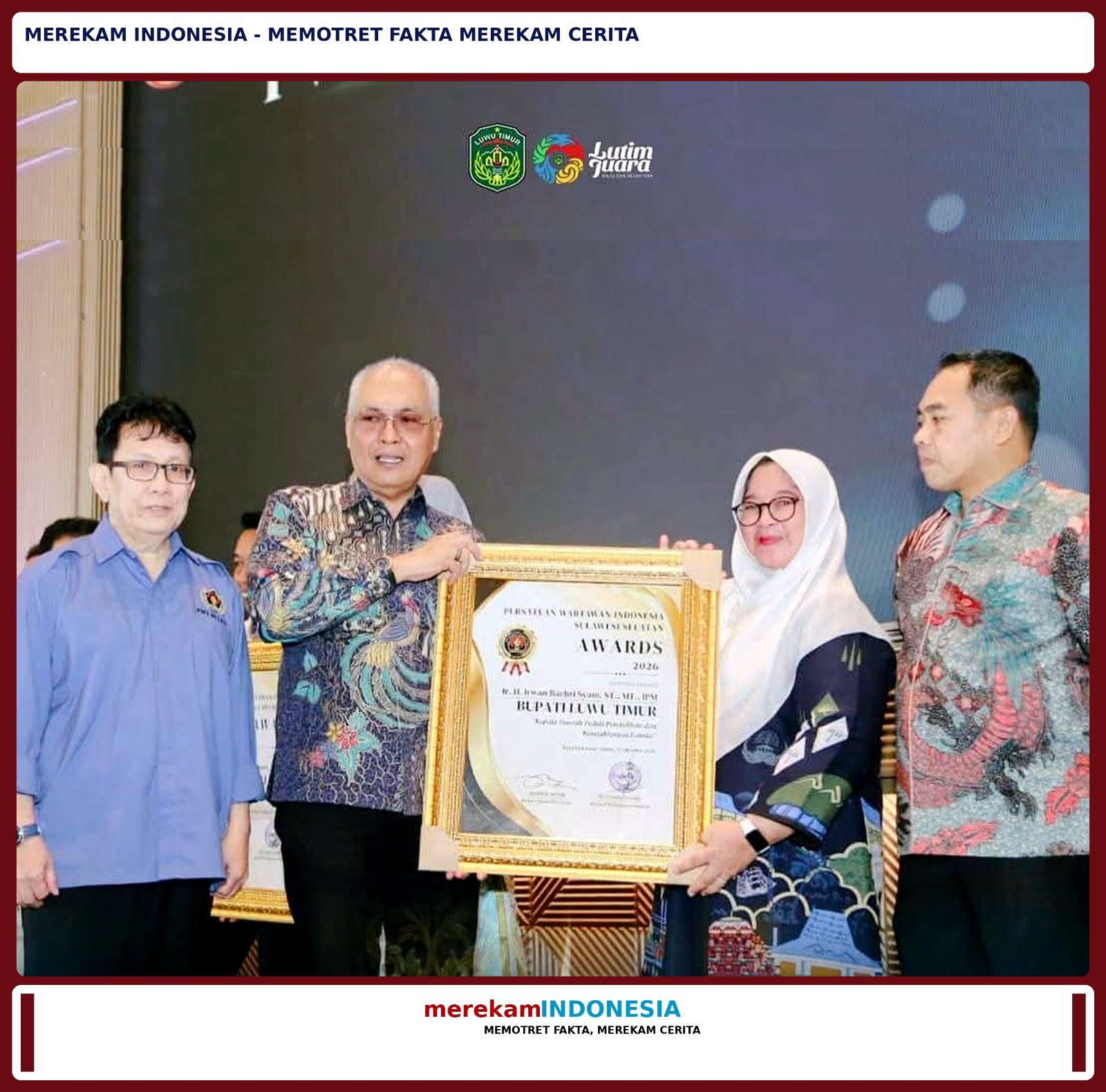 Komitmen Pro-Rakyat Berbuah Prestasi: Pemerintahan IBAS-PUSPA Raih Penghargaan Bergengsi PWI Sulsel.