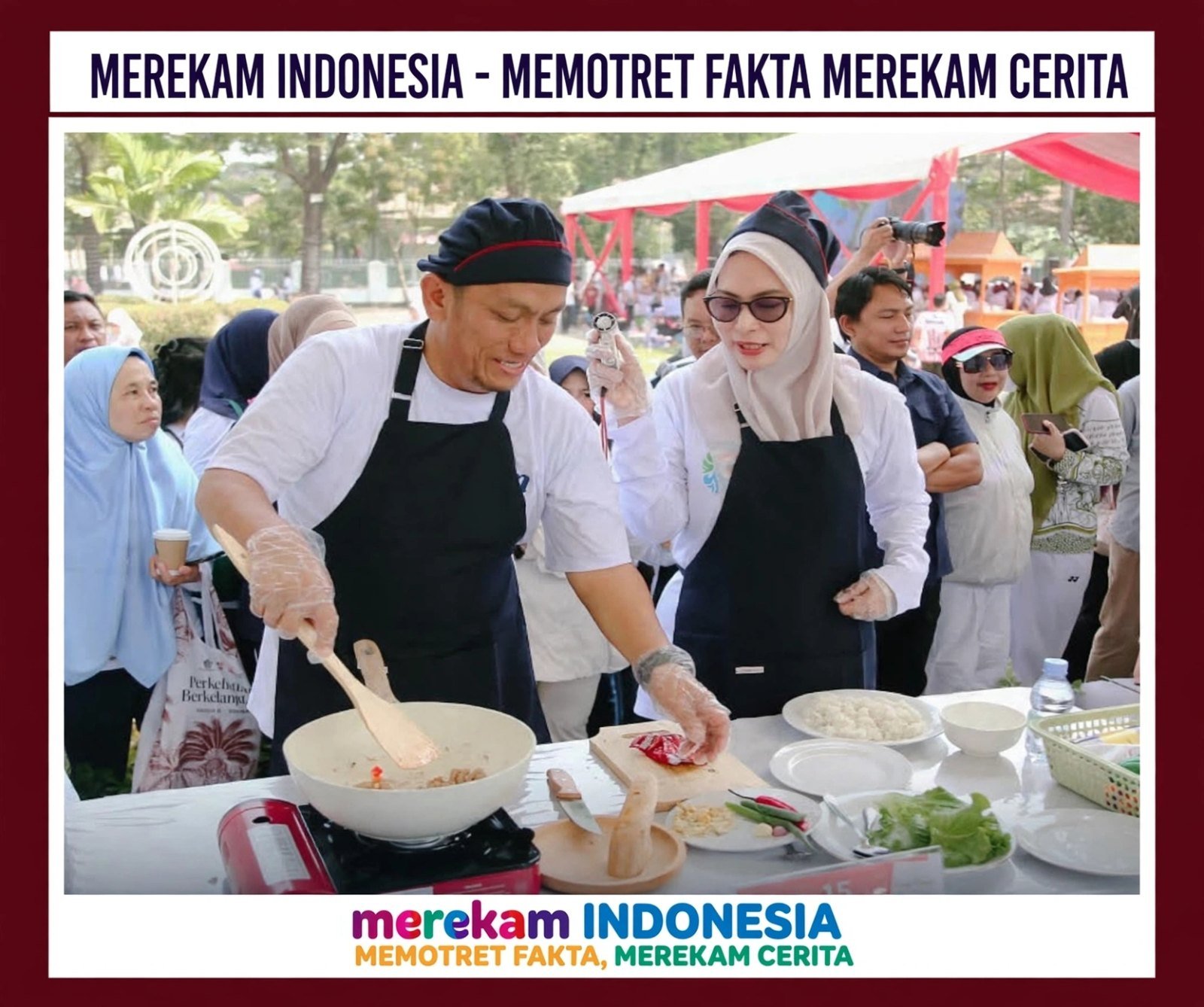 Di Hadapan Gubernur dan Kepala Daerah se-Sulsel, Bupati Luwu Timur Irwan Bachri Syam Racik "Nasi Goreng Juara" di HUT ke-357 Sulsel